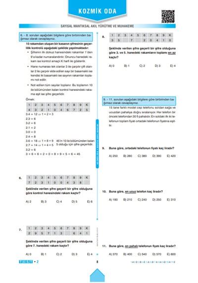 sayısal ve sözel mantık soruları pdf